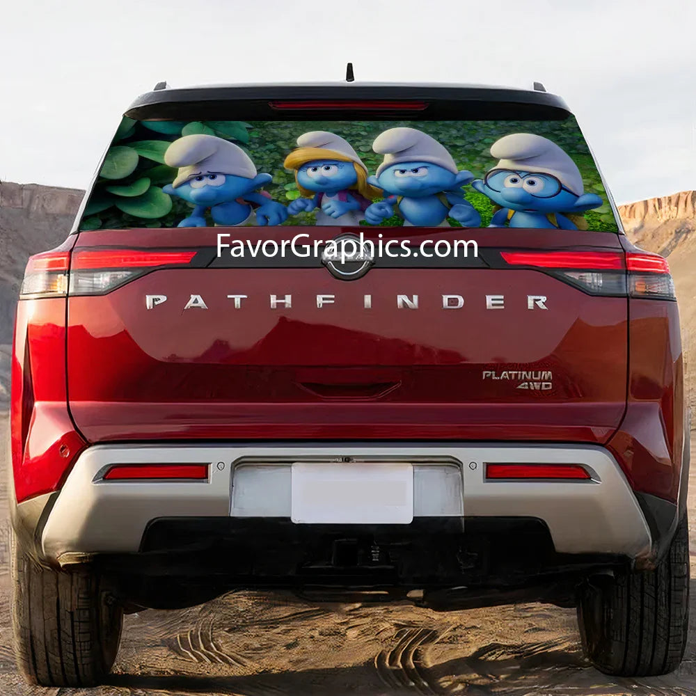 The Smurfs Rear Window Perforated Graphic Vinyl Decal Car Truck UTV