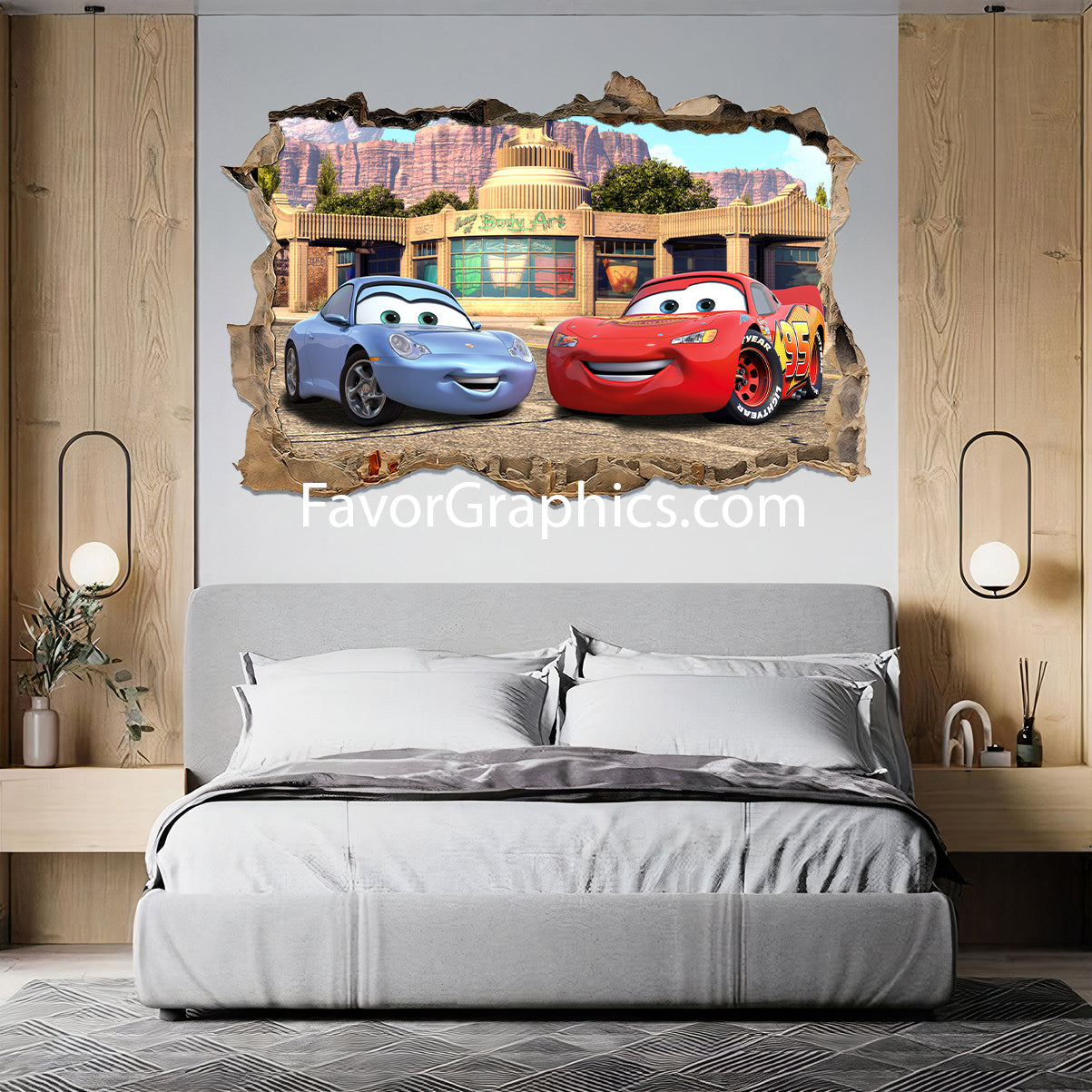 Car Race Cartoon Vinyl Wall Art Decal Sticker Poster Print Mural