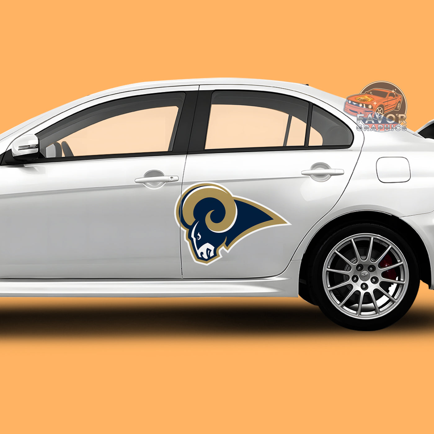 Los Angeles Rams Itasha Car Side Door Decal Vinyl Sticker