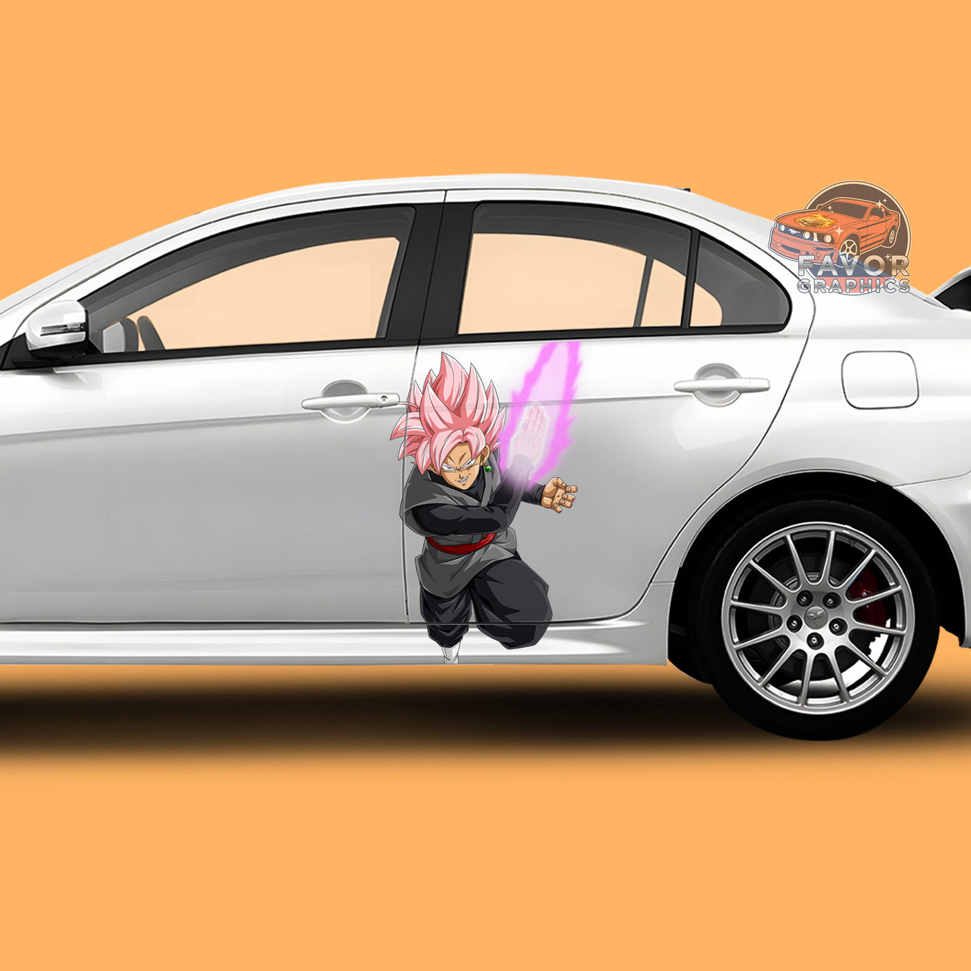 Black Goku Itasha Car Side Door Decal Vinyl Sticker