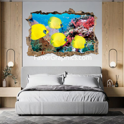 Butterflyfish Vinyl Wall Art Decal Sticker Poster Print Mural