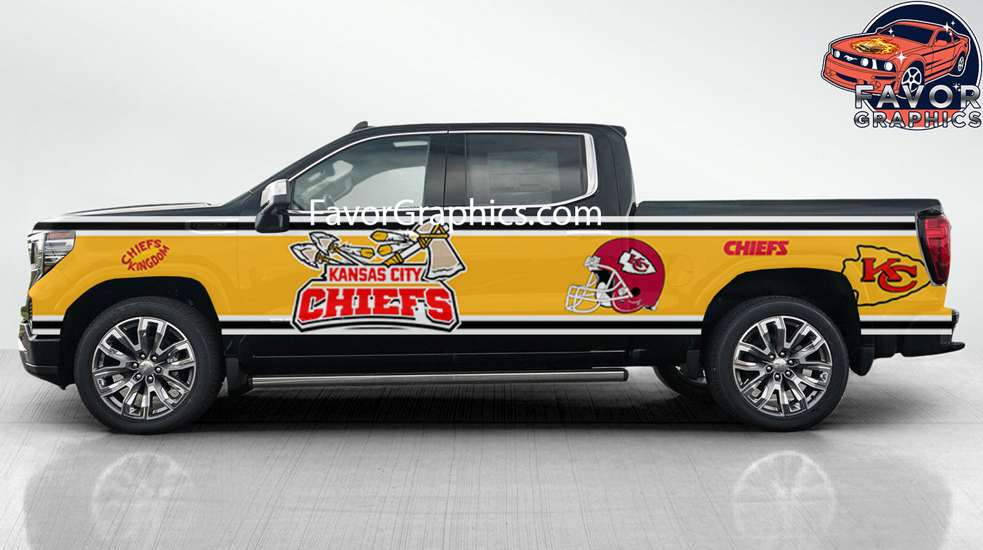 Kansas City Chiefs Car Side Stripe Wrap Kit of 2 Vinyl Decal Sticker