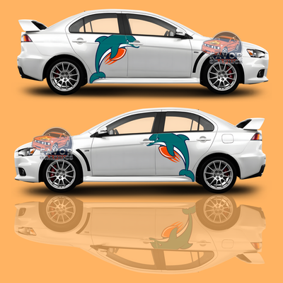 Miami Dolphins Itasha Car Side Door Decal Vinyl Sticker