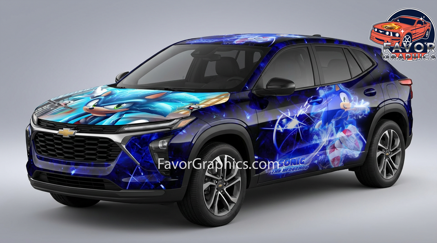 Sonic The Hedgehog Itasha Full Car Vinyl Wrap Decal Sticker