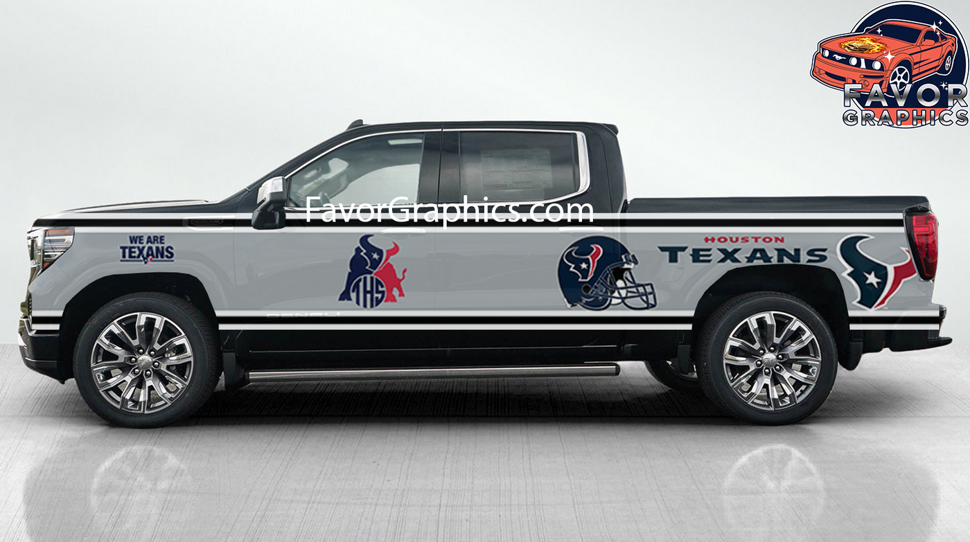 Houston Texans Car Side Stripe Wrap Kit of 2 Vinyl Decal Sticker