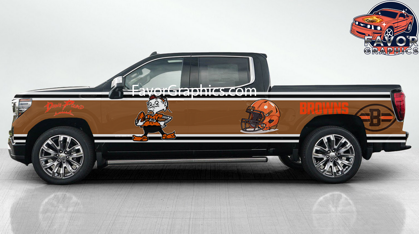 Cleveland Browns Car Side Stripe Wrap Kit of 2 Vinyl Decal Sticker