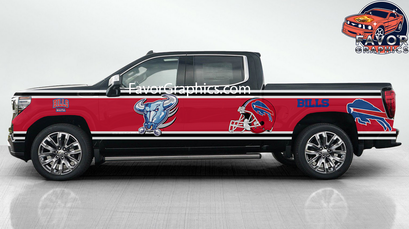 Buffalo Bills Car Side Stripe Wrap Kit of 2 Vinyl Decal Sticker