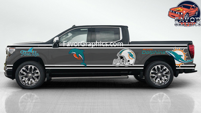 Miami Dolphins Car Side Stripe Wrap Kit of 2 Vinyl Decal Sticker