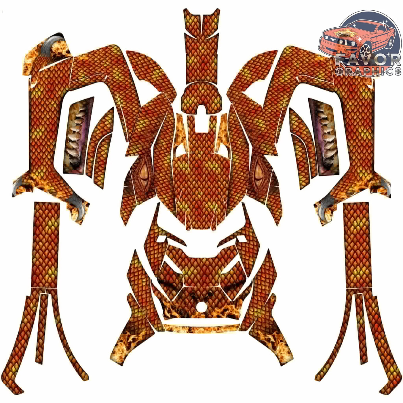 Skin and Scales Volcanic Dragon Vinyl Wrap Decal Sticker for Can Am Ryker 600 900 2018-2024