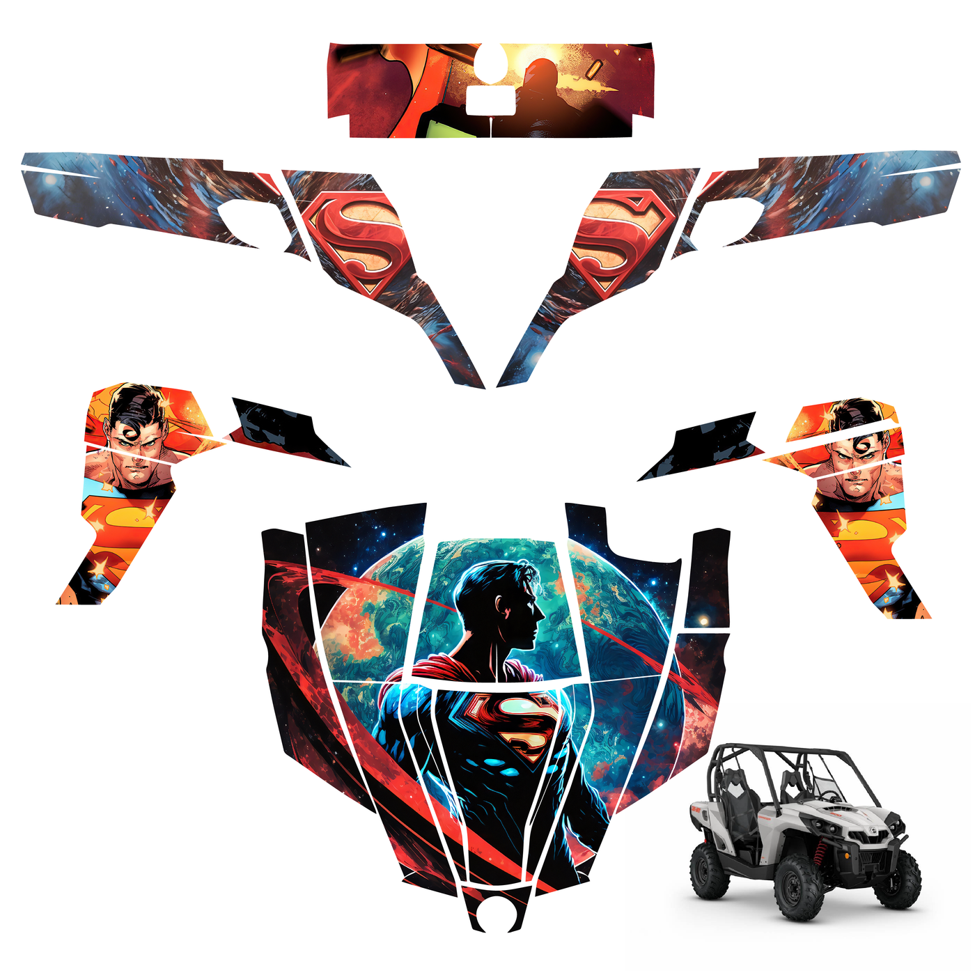 Superman Vinyl Wrap Decal Sticker for Can-am Commander 1000