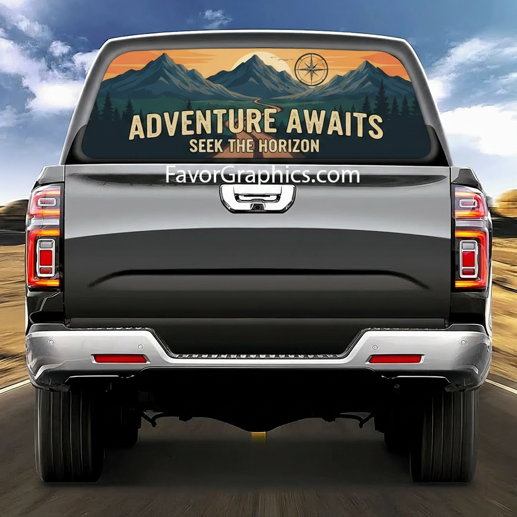 Adventure Awaits Seek The Horizon Rear Window Perforated Graphic Vinyl ...