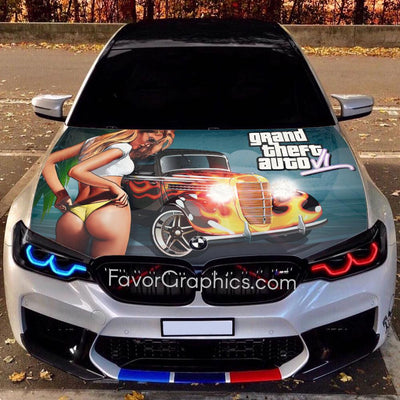 Grand Theft Auto GTA VI Itasha Car Vinyl Hood Wrap Decal Sticker