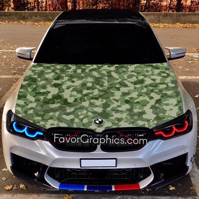 Military Camouflage Itasha Car Vinyl Hood Wrap Decal Sticker