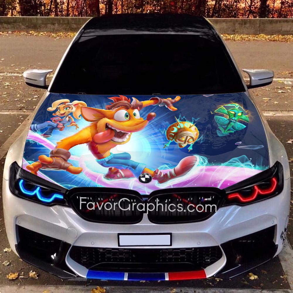 Crash Bandicoot Itasha Car Vinyl Hood Wrap Decal Sticker