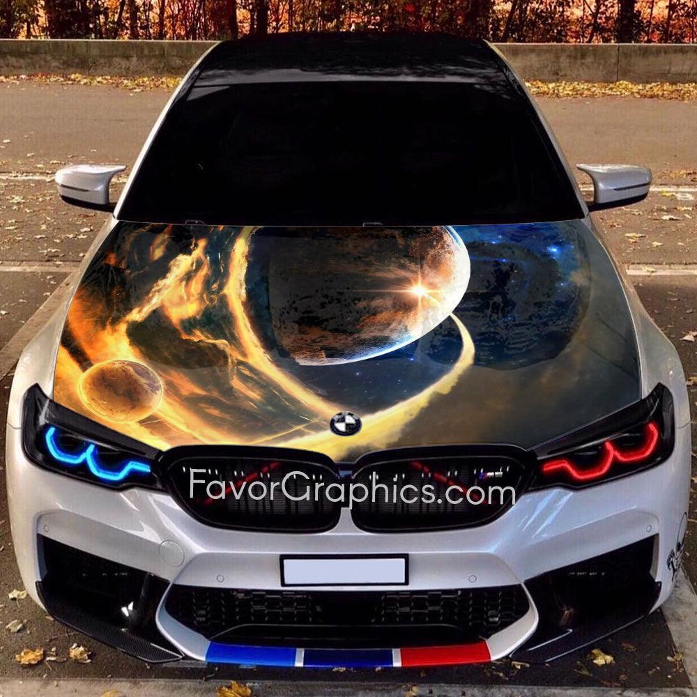 Solar Flares Itasha Car Vinyl Hood Wrap Decal Sticker – Favor Graphics