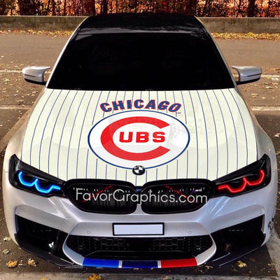 Chicago Cubs Itasha Car Vinyl Hood Wrap Decal Sticker