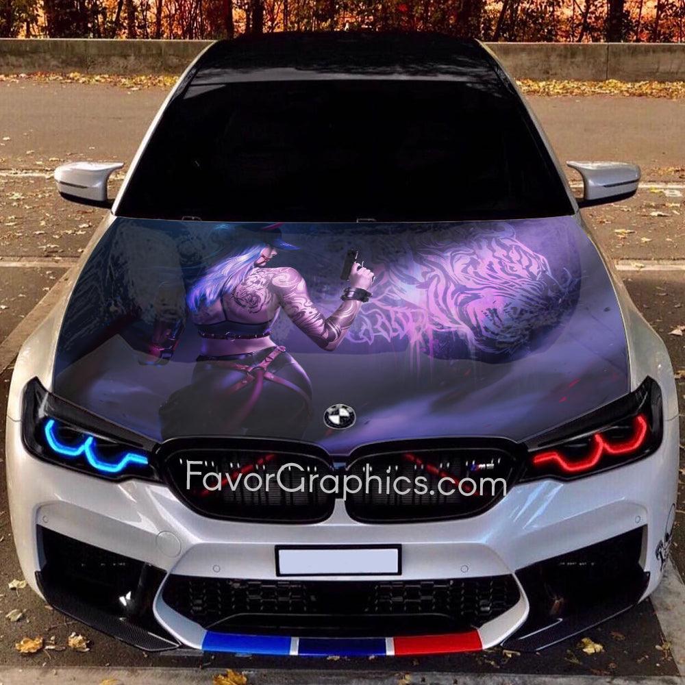 Cyberpunk Girl Itasha Car Vinyl Hood Wrap Decal Sticker