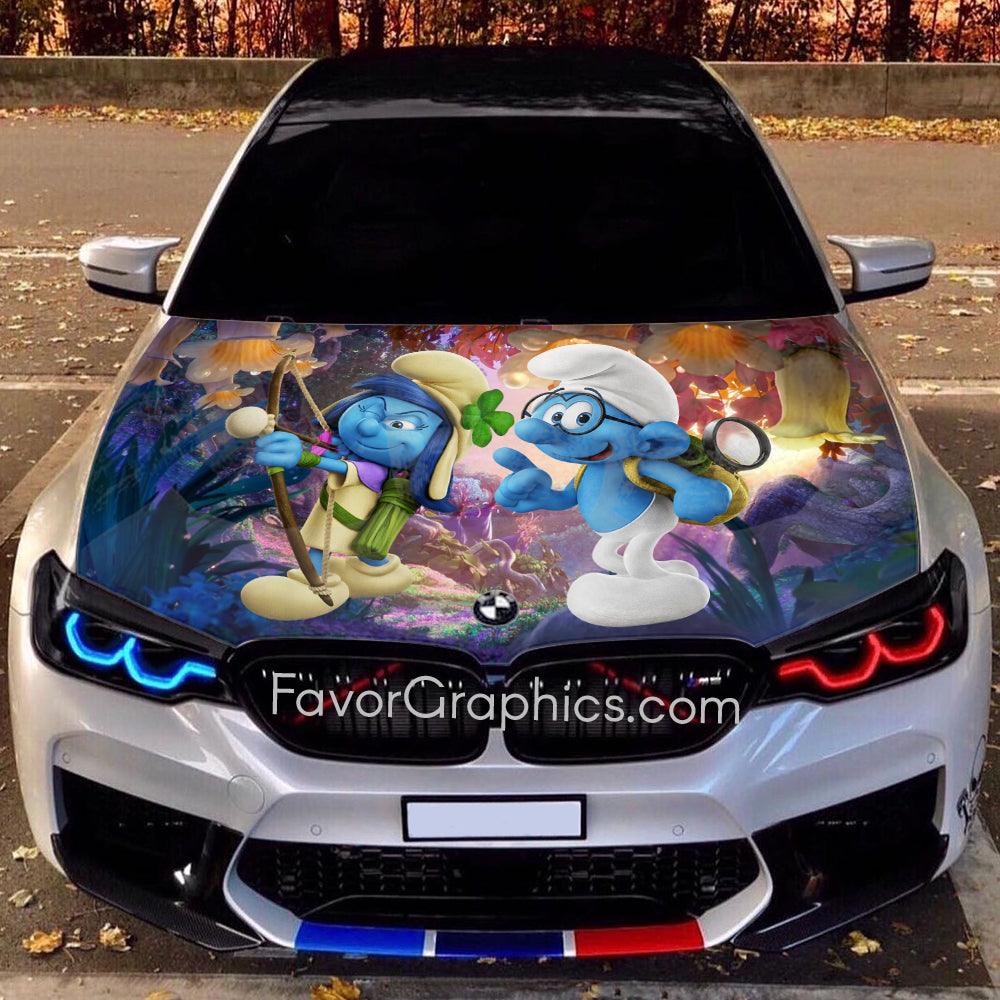 The Smurfs Itasha Car Vinyl Hood Wrap Decal Sticker