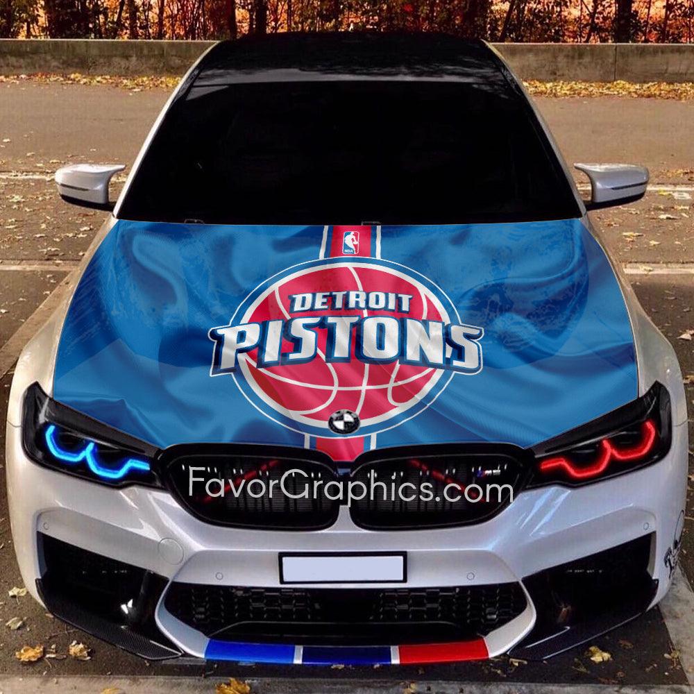 Detroit Pistons Itasha Car Vinyl Hood Wrap Decal Sticker