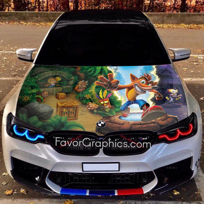 Crash Bandicoot Itasha Car Vinyl Hood Wrap Decal Sticker