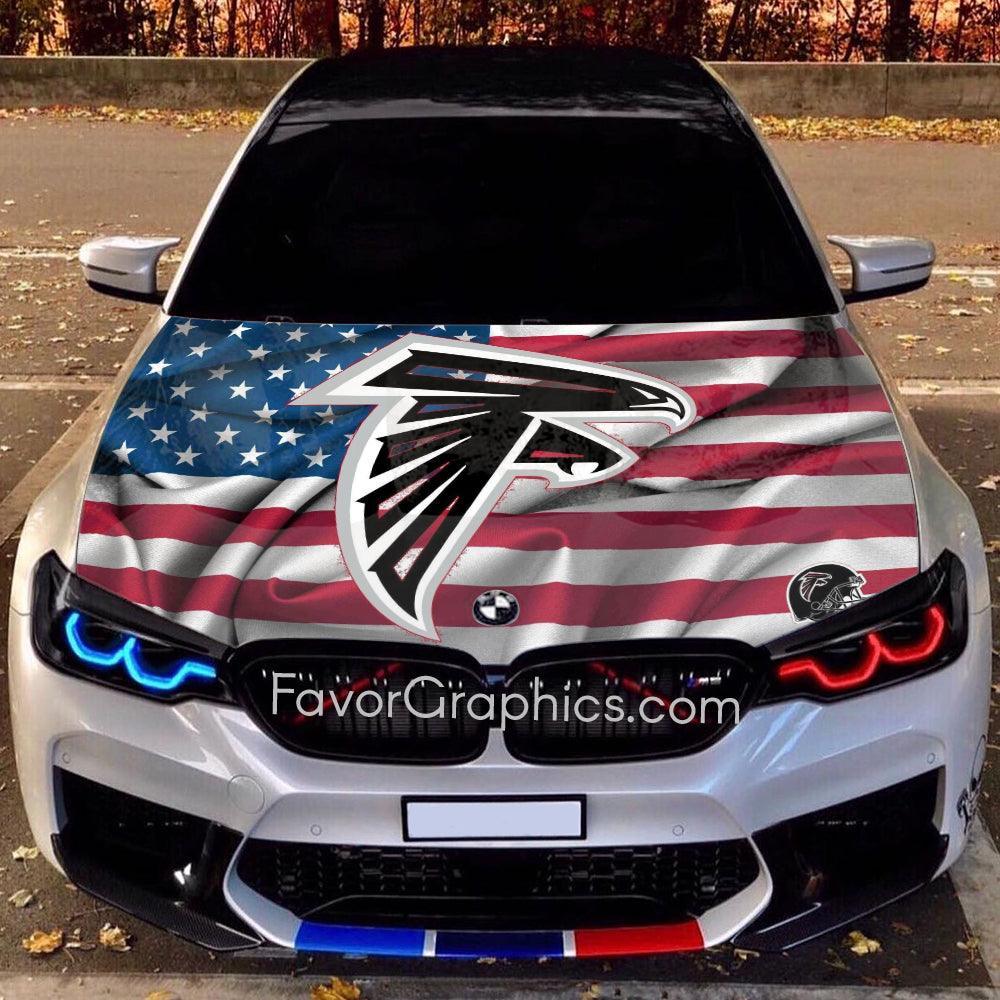 Atlanta Hood Sticker Atlanta Falcons Itasha Car Vinyl Hood Wrap Decal Sticker – Favor Graphics