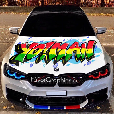 Graffiti Custom Any Name or Text Itasha Car Vinyl Hood Wrap Decal Sticker