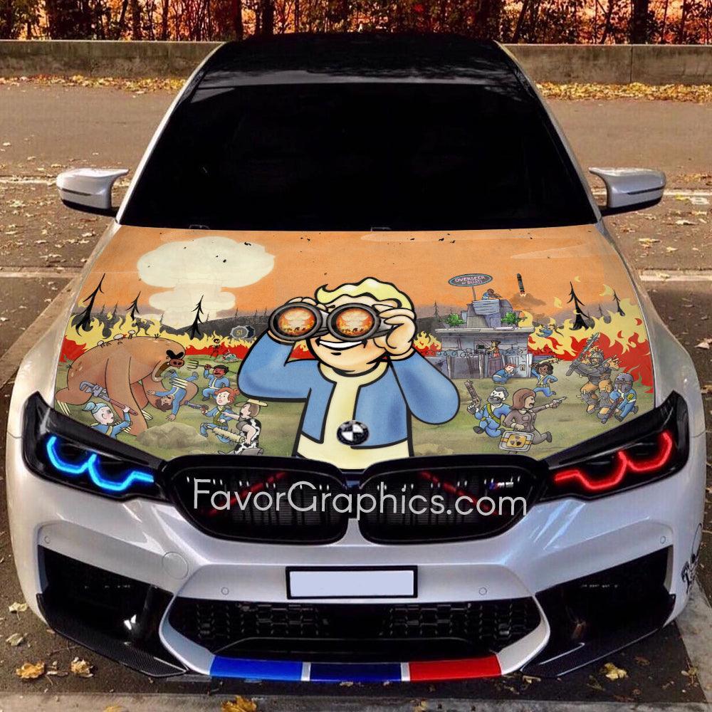 Fallout Bot Car Vault Boy Fallout Itasha Car Vinyl Hood Wrap – Favor Graphics