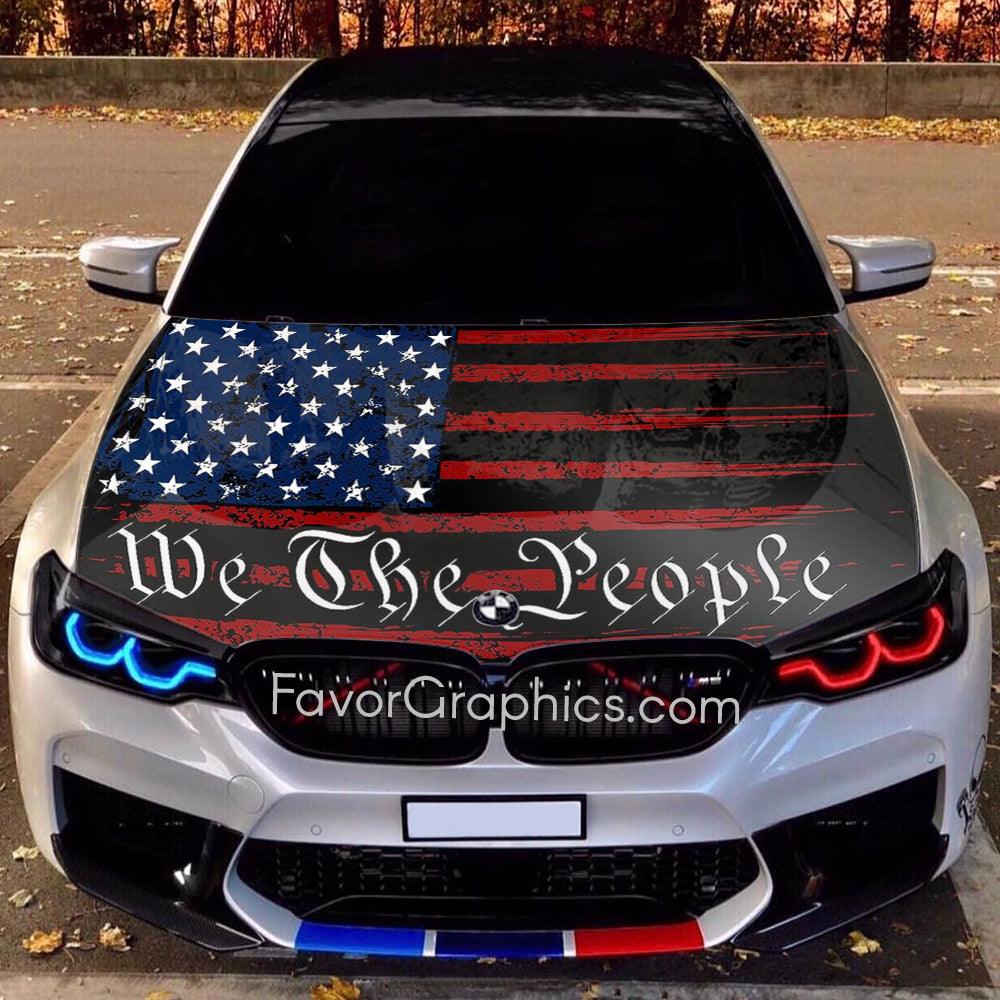 American Flag We The People Itasha Car Vinyl Hood Wrap Decal Sticker