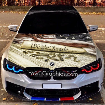 American Flag We The People Itasha Car Vinyl Hood Wrap Decal Sticker