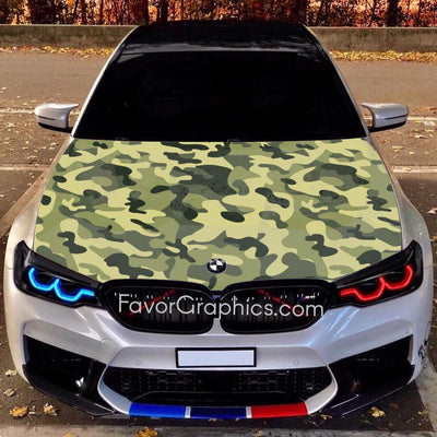 Military Camouflage Itasha Car Vinyl Hood Wrap Decal Sticker