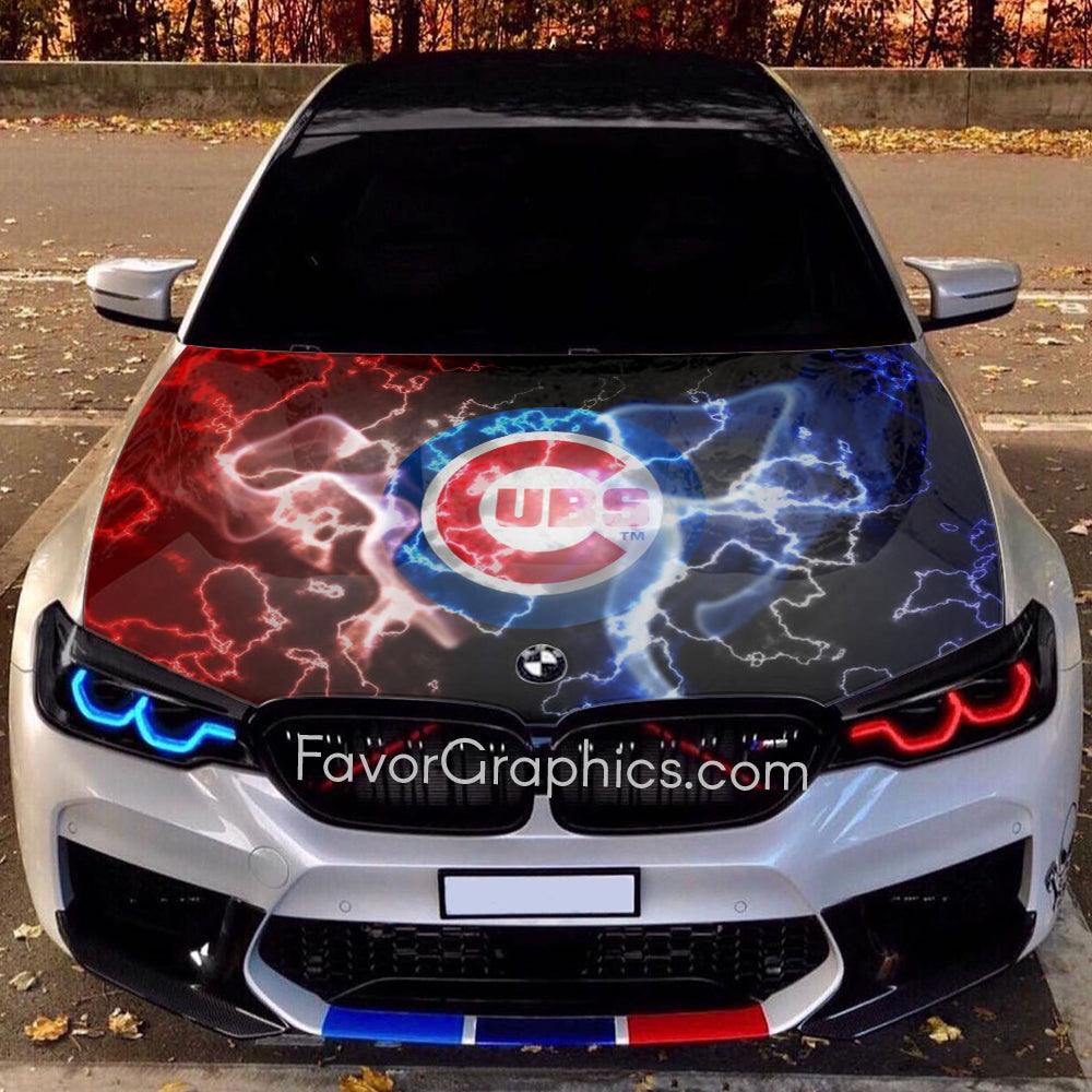 Chicago Cubs Itasha Car Vinyl Hood Wrap Decal Sticker