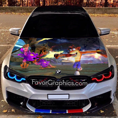 Crash Bandicoot Itasha Car Vinyl Hood Wrap Decal Sticker