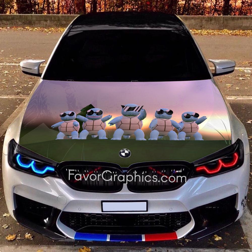 Squirtle Squad Itasha Car Vinyl Hood Wrap Decal Sticker