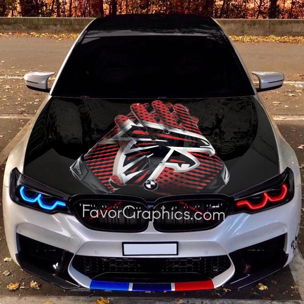 Atlanta Hood Sticker Atlanta Falcons Itasha Car Vinyl Hood Wrap Decal Sticker – Favor Graphics