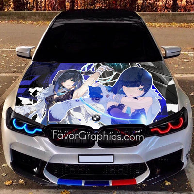 Yelan Genshin Impact Itasha Car Vinyl Hood Wrap Decal Sticker