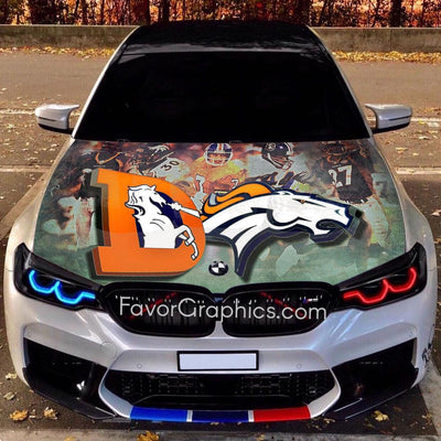 Denver Broncos Itasha Car Vinyl Hood Wrap Decal Sticker