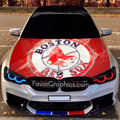 Boston Red Sox Itasha Car Vinyl Hood Wrap Decal Sticker