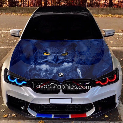 Blue Owl Itasha Car Vinyl Hood Wrap Decal Sticker