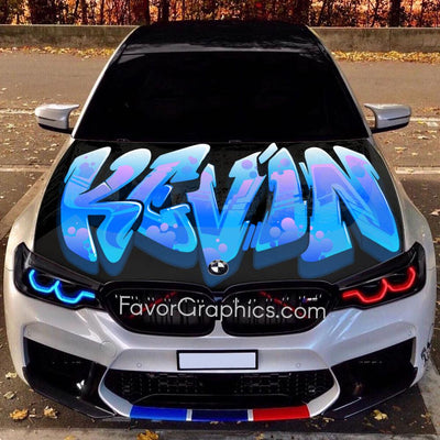 Graffiti Custom Any Name or Text Itasha Car Vinyl Hood Wrap Decal Sticker