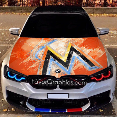 Miami Marlins Itasha Car Vinyl Hood Wrap Decal Sticker