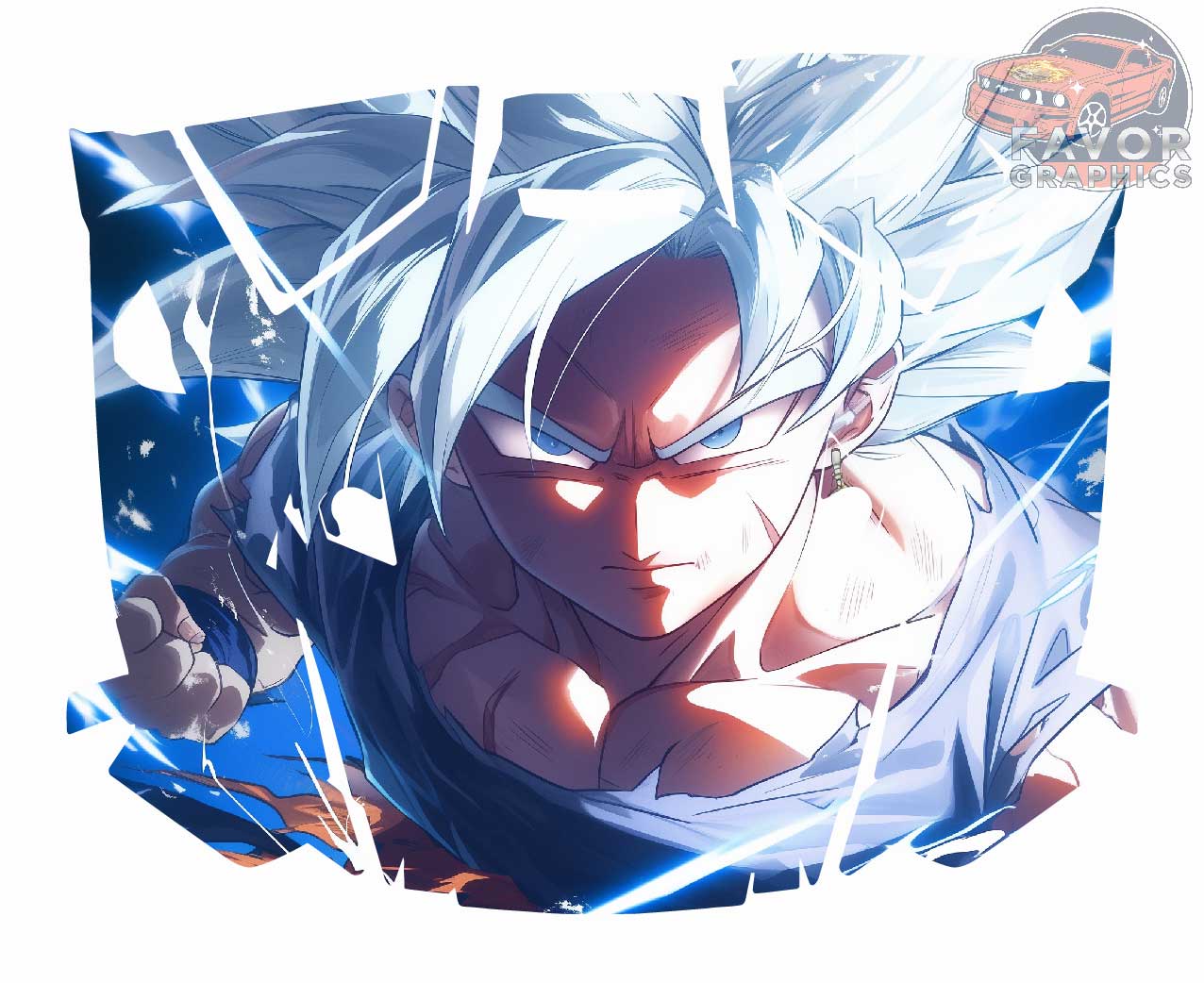 Ultra Instinct Goku Hood Vinyl Wrap for Polaris RZR XP 1000 2 or 4 doors