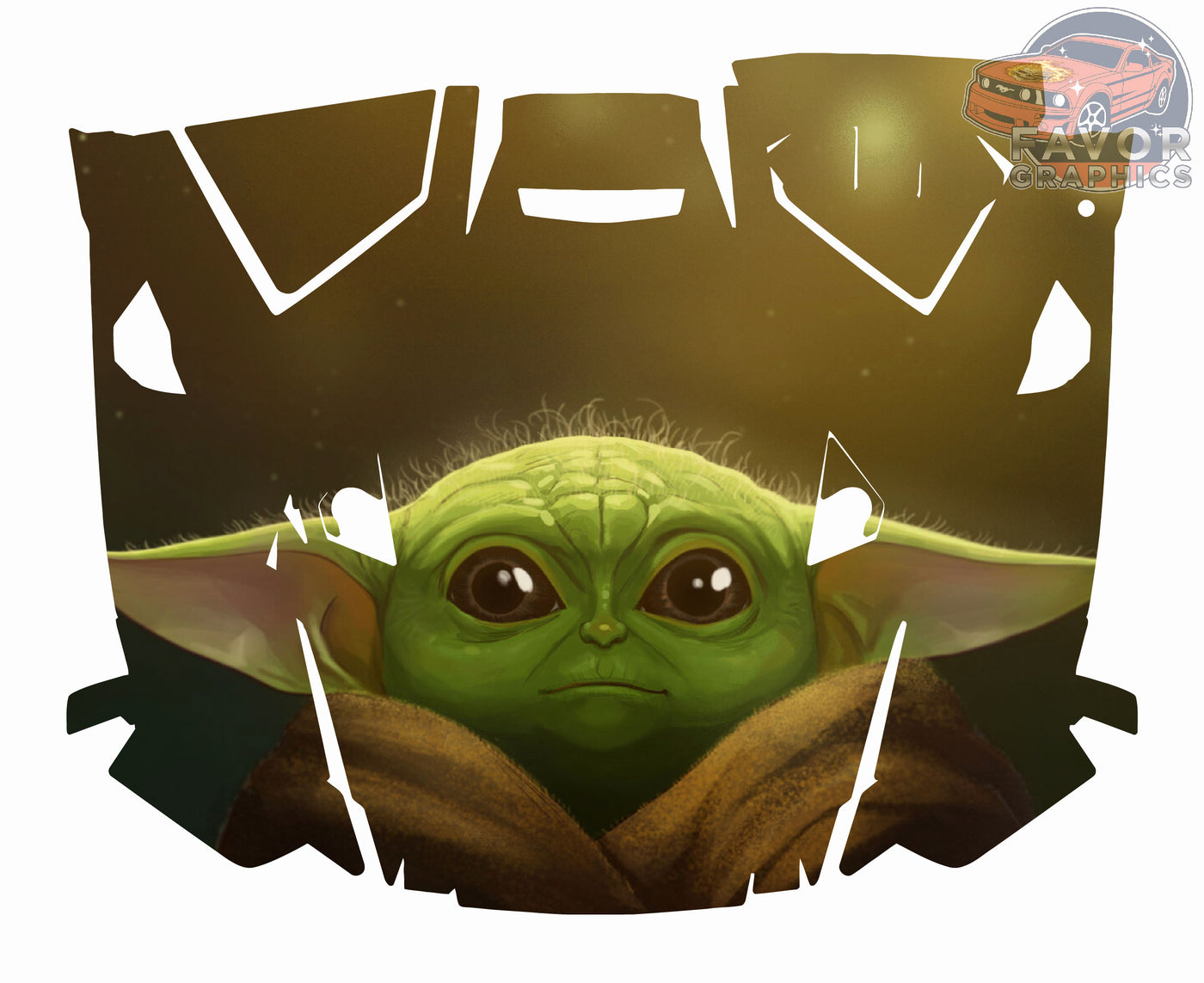 Baby Yoda Hood Vinyl Wrap for 2019 - 2023 Polaris RZR XP 1000 2 or 4 doors