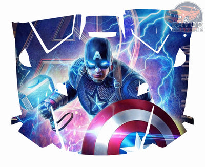 Captain America Hood Vinyl Wrap for 2019 - 2023 Polaris RZR XP 1000 2 or 4 doors