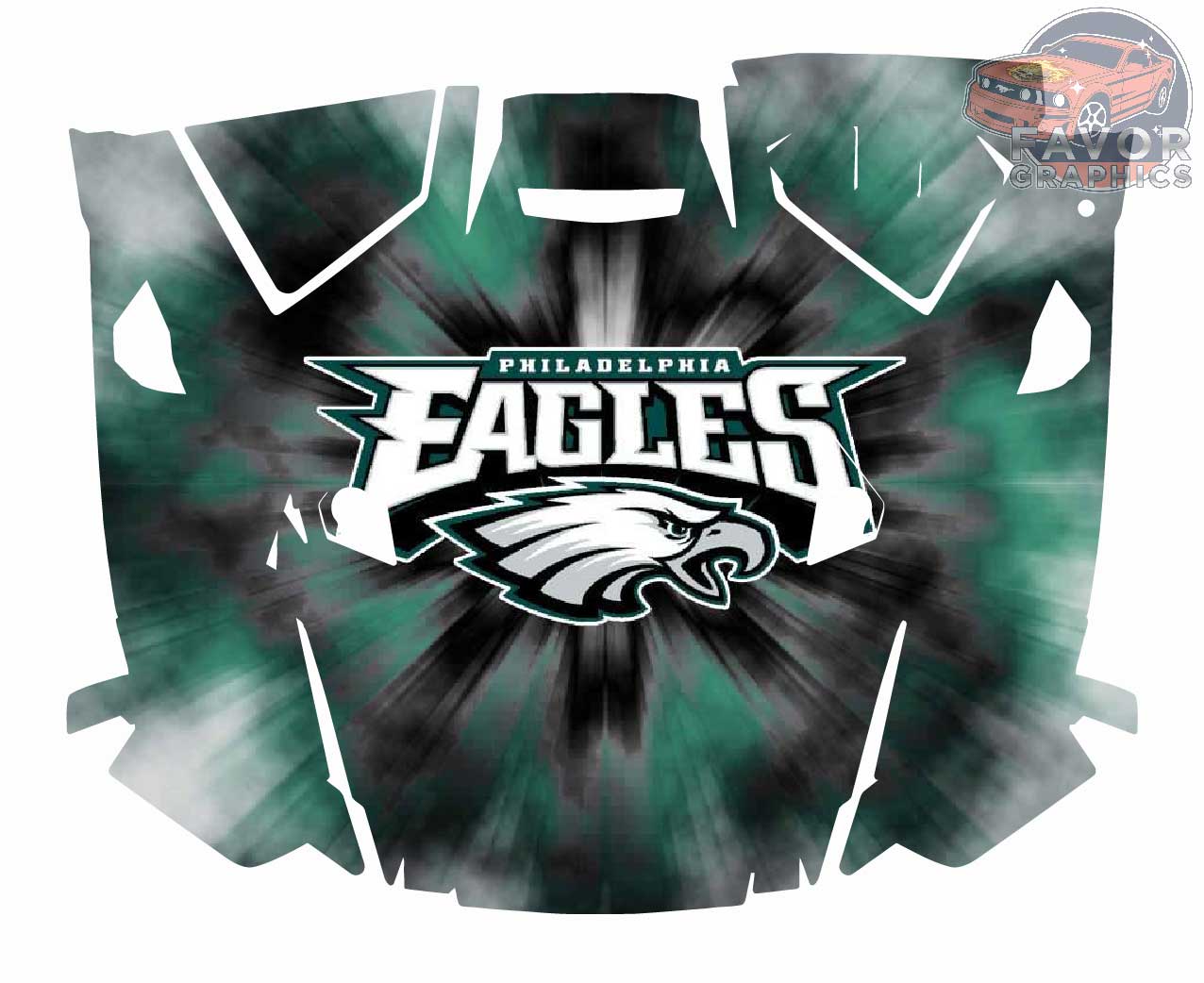 Philadelphia Eagles Hood Vinyl Wrap for Polaris RZR XP 1000 2 or 4 doors