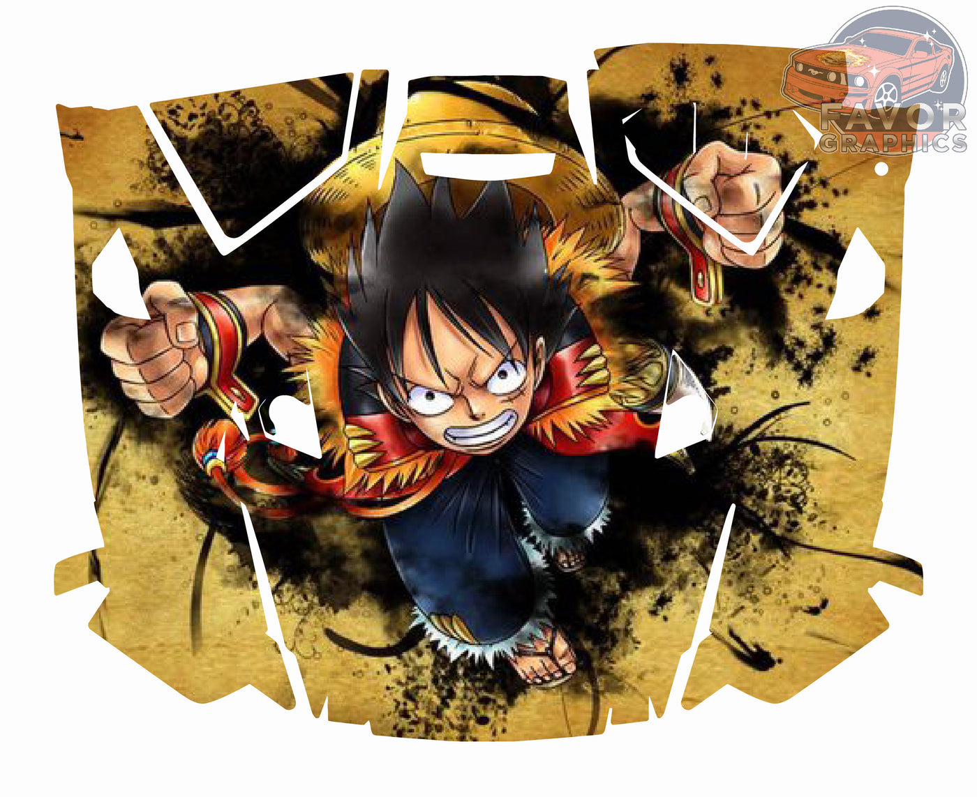 Monkey D. Luffy Hood Vinyl Wrap for Polaris RZR XP 1000 2 or 4 doors