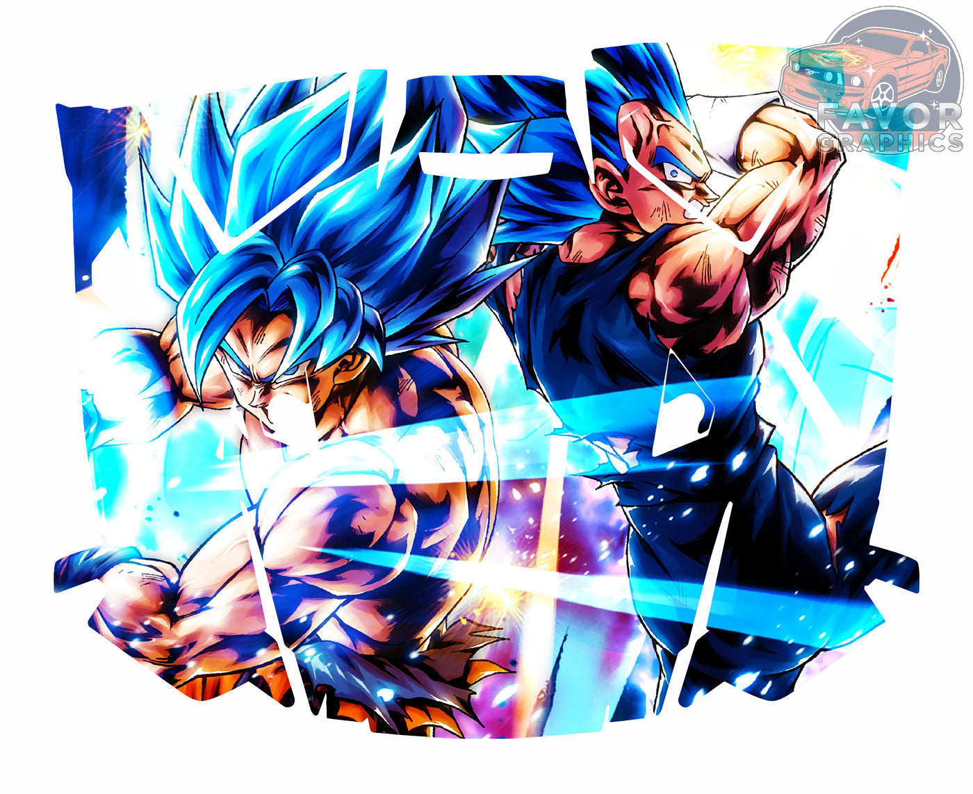 Goku Vegeta Hood Vinyl Wrap for Polaris RZR XP 1000 2 or 4 doors