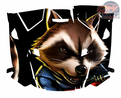 Rocket Raccoon Hood Vinyl Wrap for Polaris RZR XP 1000 2 or 4 doors