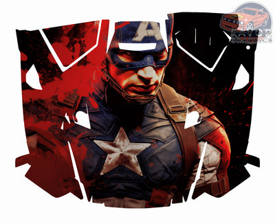 Captain America Hood Vinyl Wrap for 2019 - 2023 Polaris RZR XP 1000 2 or 4 doors