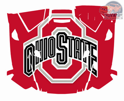 Ohio State Buckeyes Hood Vinyl Wrap for Polaris RZR XP 1000 2 or 4 doors