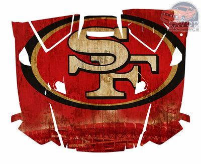 San Francisco 49ers Hood Vinyl Wrap for Polaris RZR XP 1000 2 or 4 doors